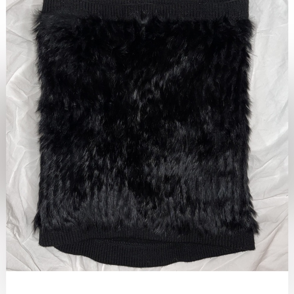 Helmut lang rabbit fur, cashmere wool, blend, infinity scarf